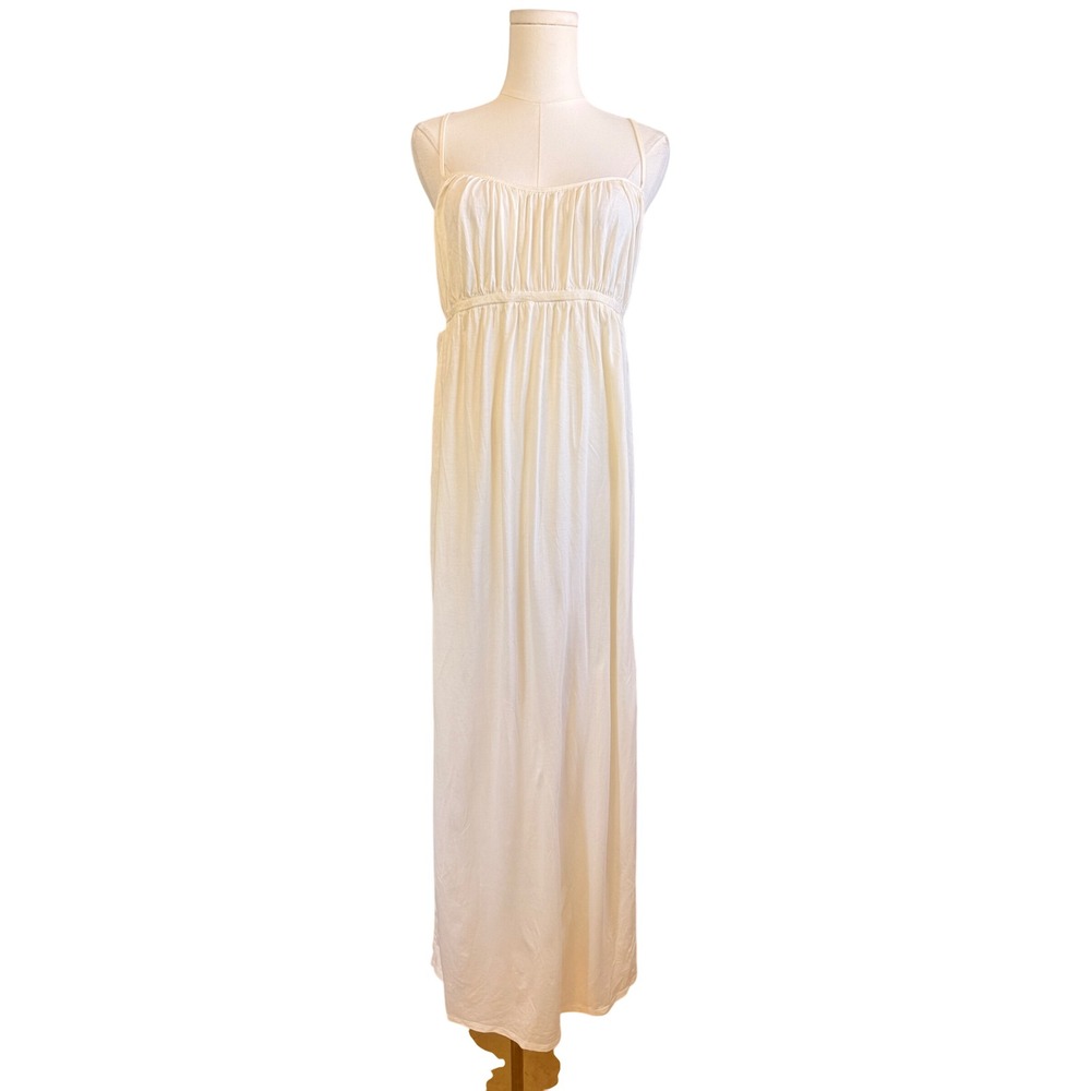Victorias Secret Country Cream Cotton Blend Empire Waist Maxi Dress Large
